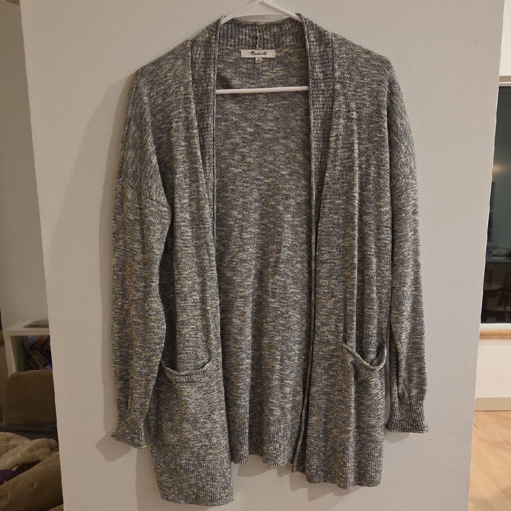 Madewell Heathered Gray Open-Front Cardigan